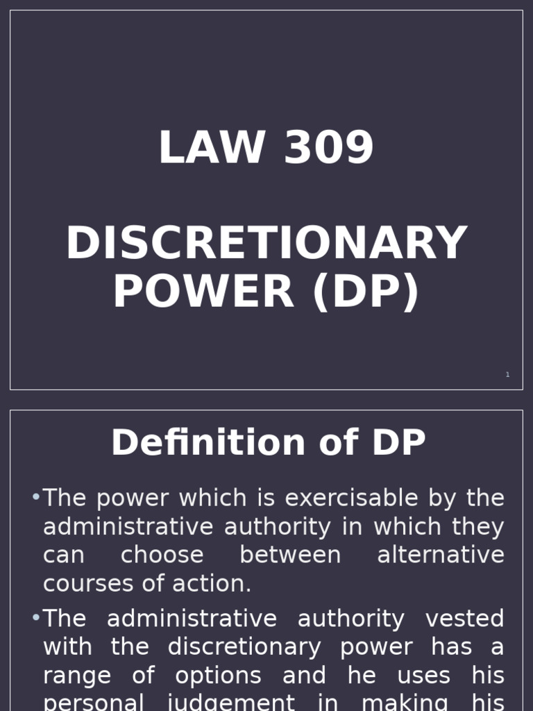 Understanding Discretionary Power in Law | PDF | Political Law | Public Law