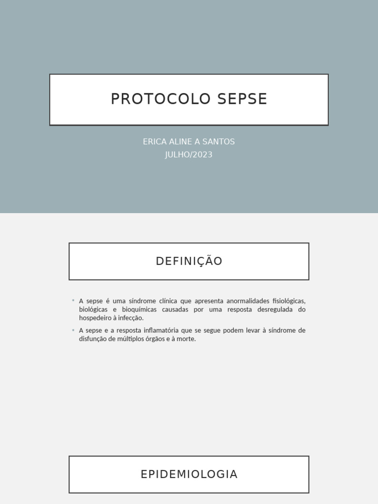 Protocolo de Diagnóstico e Tratamento da Sepse | PDF | Sepse | Infecção