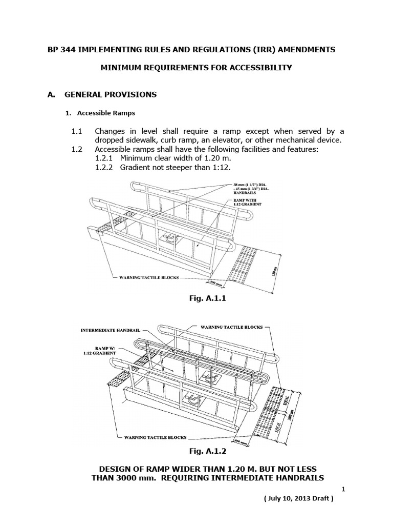 BP 344 Accessibility Ramp Guidelines | PDF | Door | Stairs