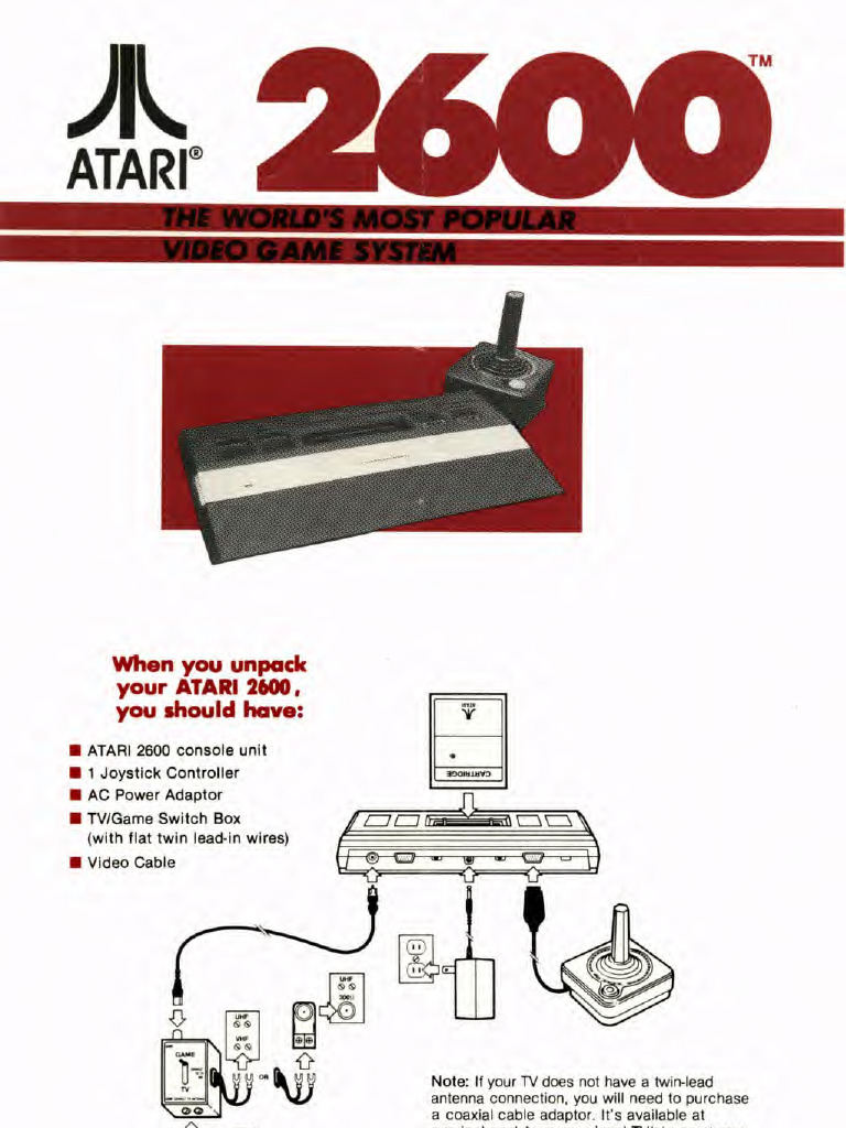 Connecting Your Atari 2600 to TV | PDF | Cable Television | Electrical ...