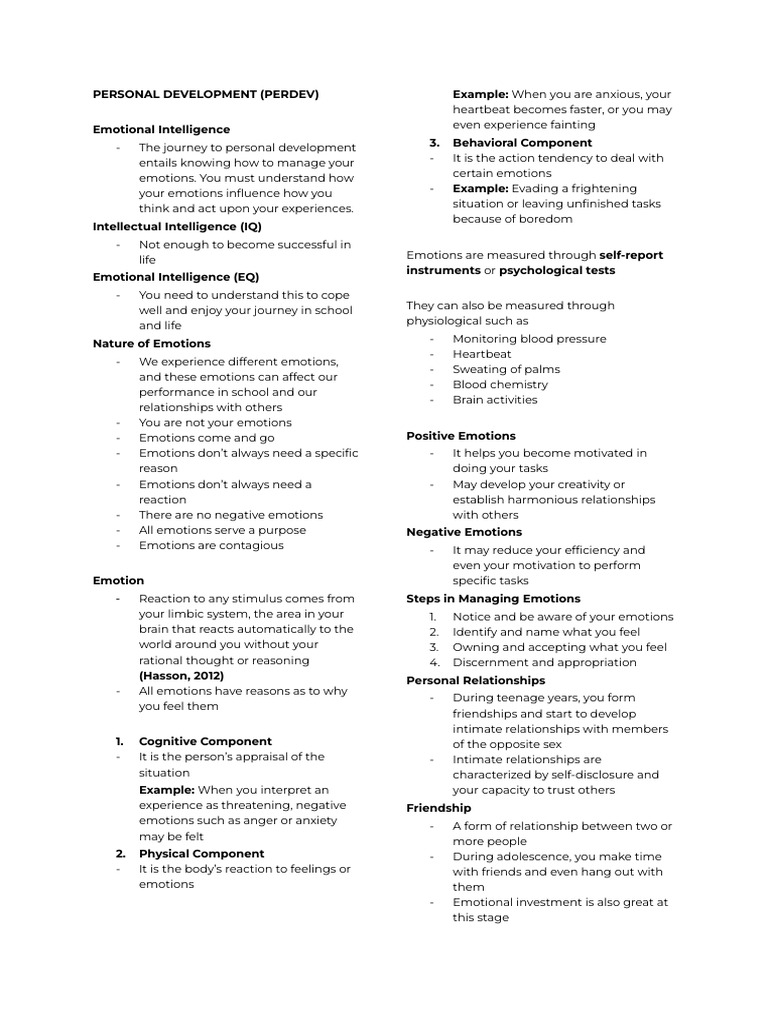 Personal Development (Perdev) | PDF | Emotions | Parenting