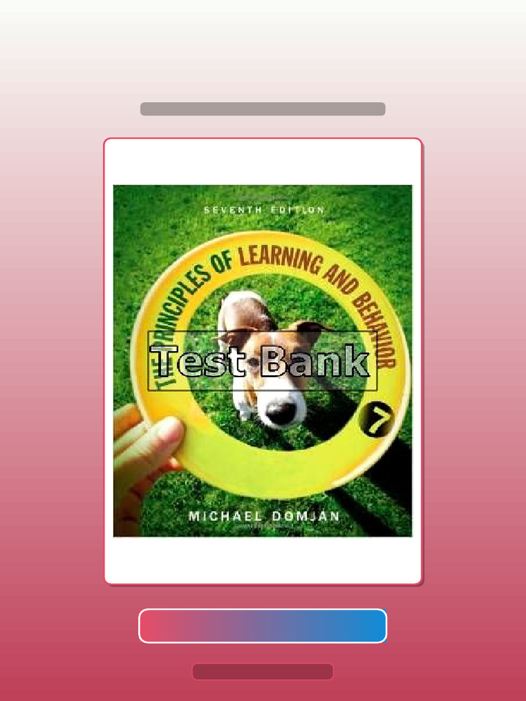 Principles of Learning and Behavior 7th Edition Domjan Fast Access