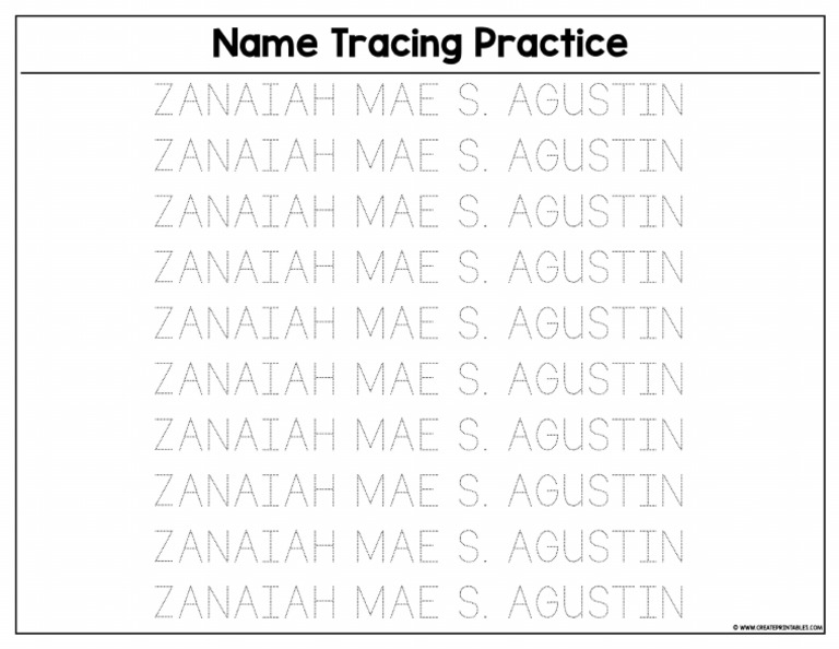 Name Tracing Practice 14D0 664B 3C38 | PDF