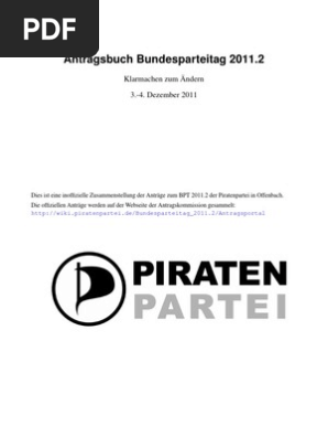 Piratenpartei Antragsbuch Fur Den Bundesparteitag 2011 2