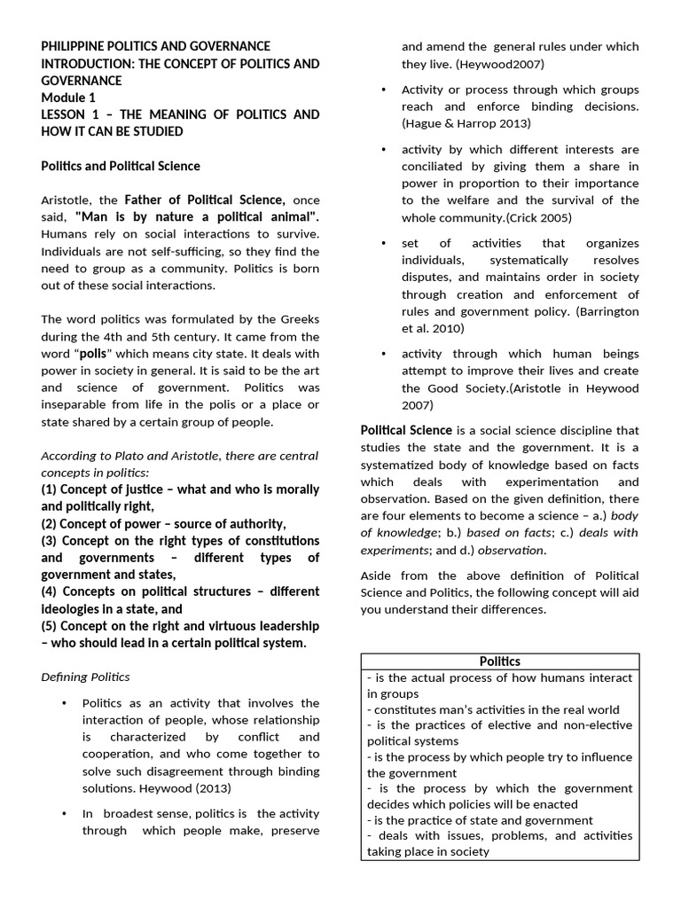 Understanding Politics and Governance | PDF | Governance | Science