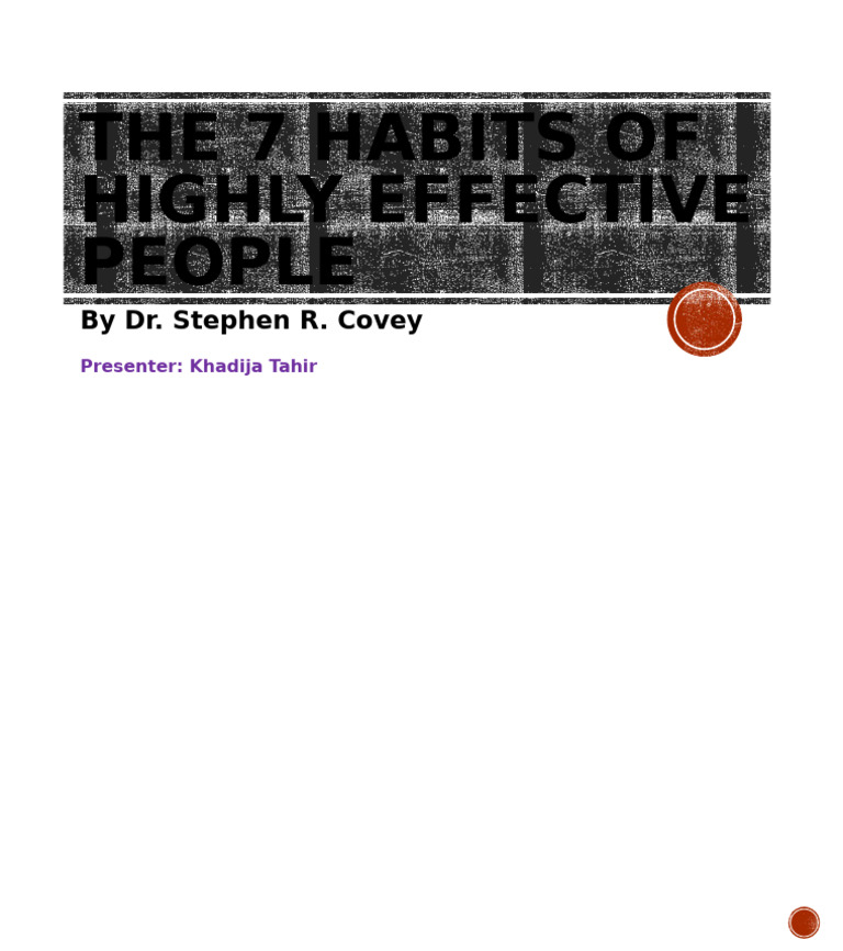 The 7 Habits of Highly Effective People | PDF