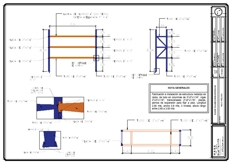 Plan de Racks Metálicos 3 Niveles | PDF