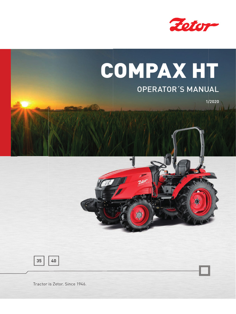 Zetor Tractor Compax HT 35 40 Operation and Maintenance Manual GB | PDF ...