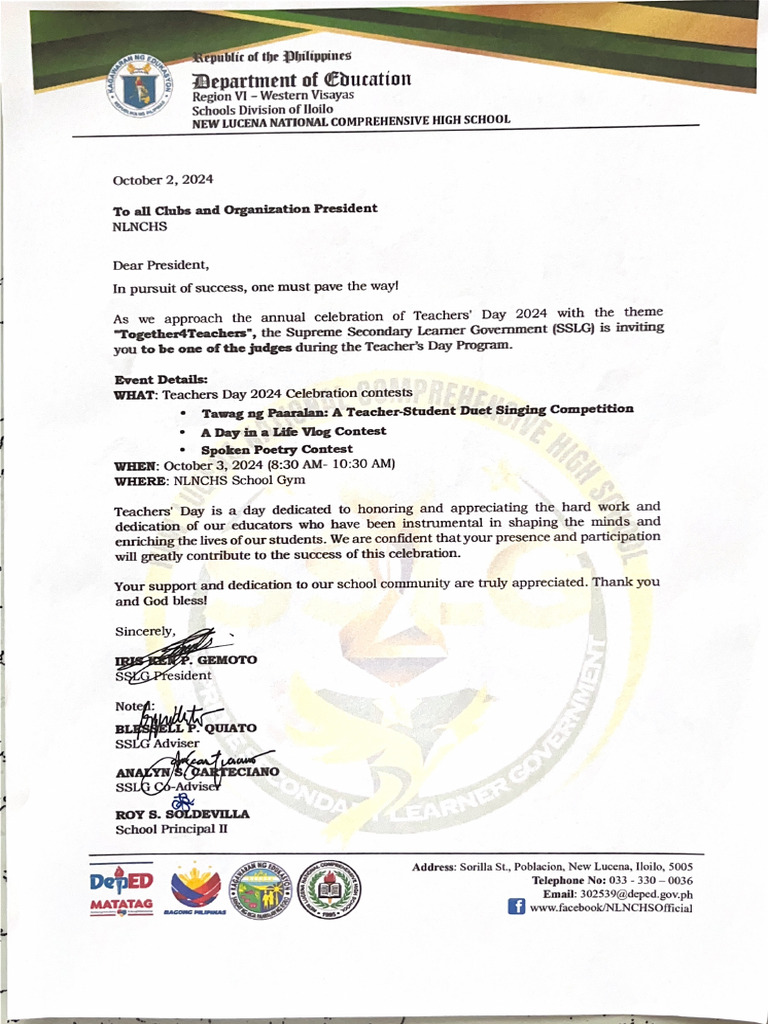 Letter For Presidents | PDF