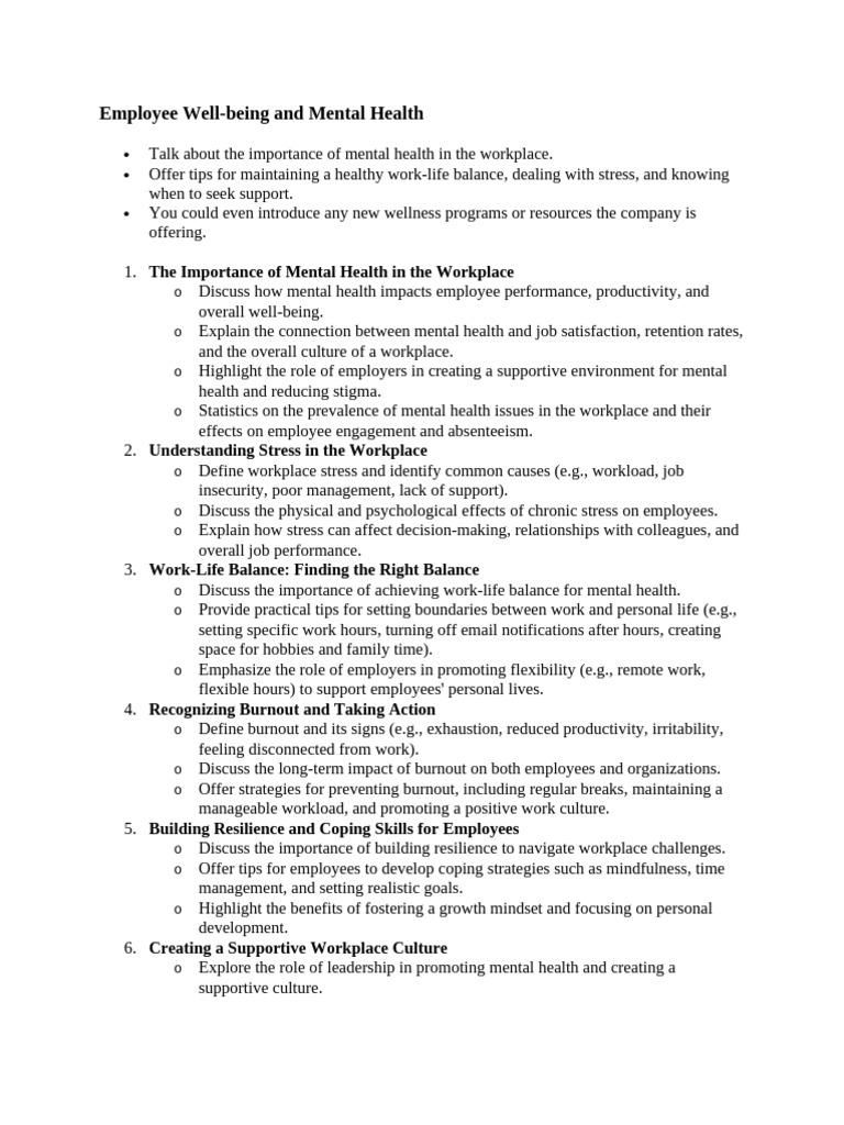 Enhancing Employee Mental Health | PDF | Mental Health | Occupational ...