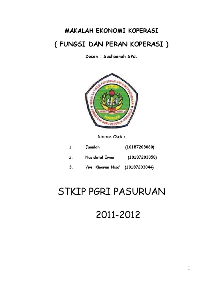 Contoh Makalah Tentang Koperasi