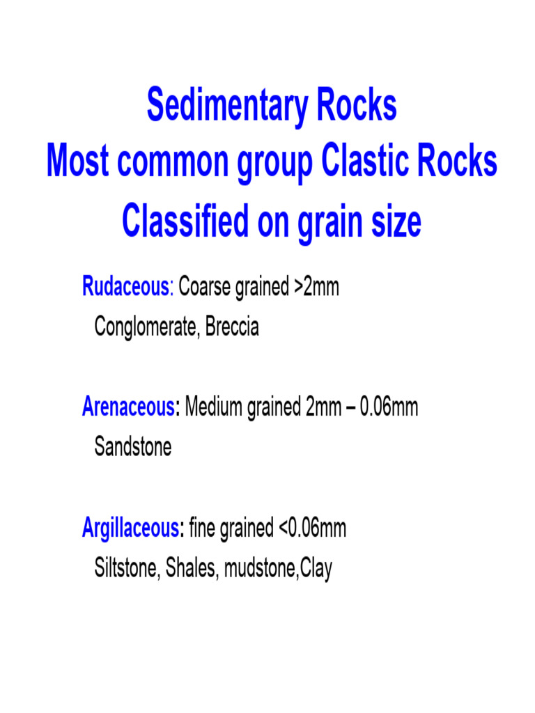 Types and Properties of Sedimentary Rocks | PDF | Clastic Rock | Materials