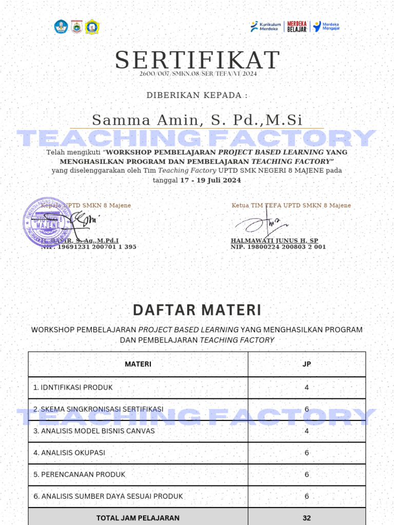 Workshop Project Based Learning TEFA | PDF
