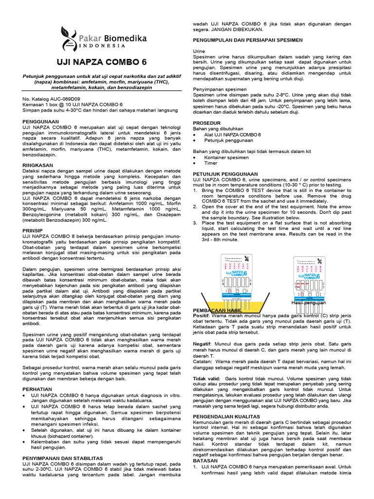 Uji Narkoba Urine: UJI NAPZA COMBO 6 | PDF