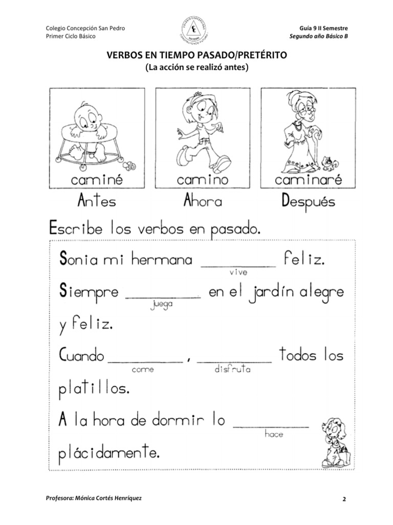 Ejercicios de Verbos para Niños | PDF | Semántica | Tipología Lingüística