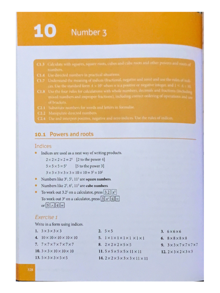 Powers and Roots Homework | PDF