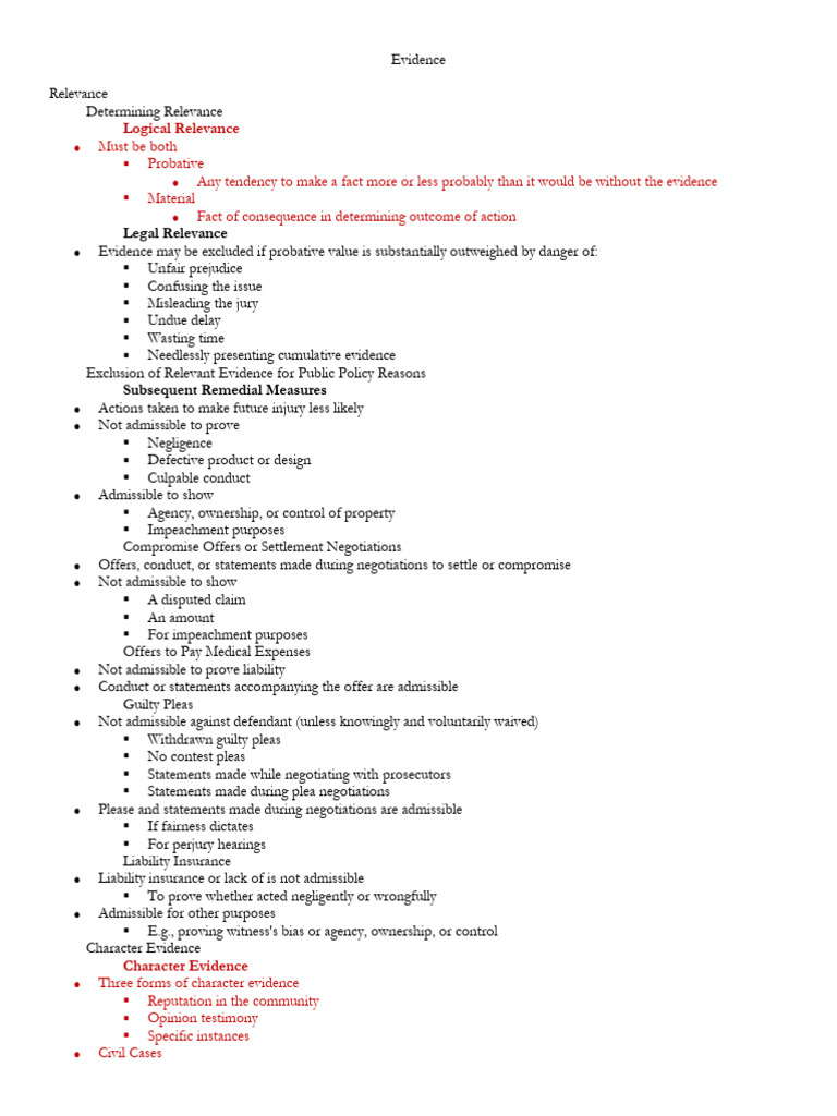 Understanding Evidence Relevance and Admissibility | PDF | Relevance ...