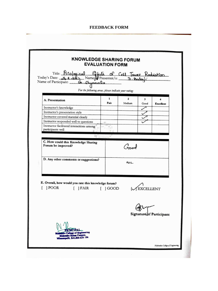 Feedback Form | PDF