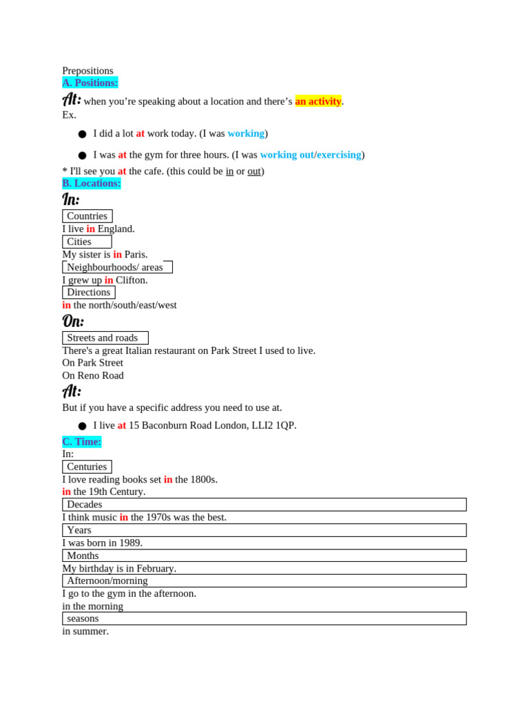 Preposition Usage Guide | PDF