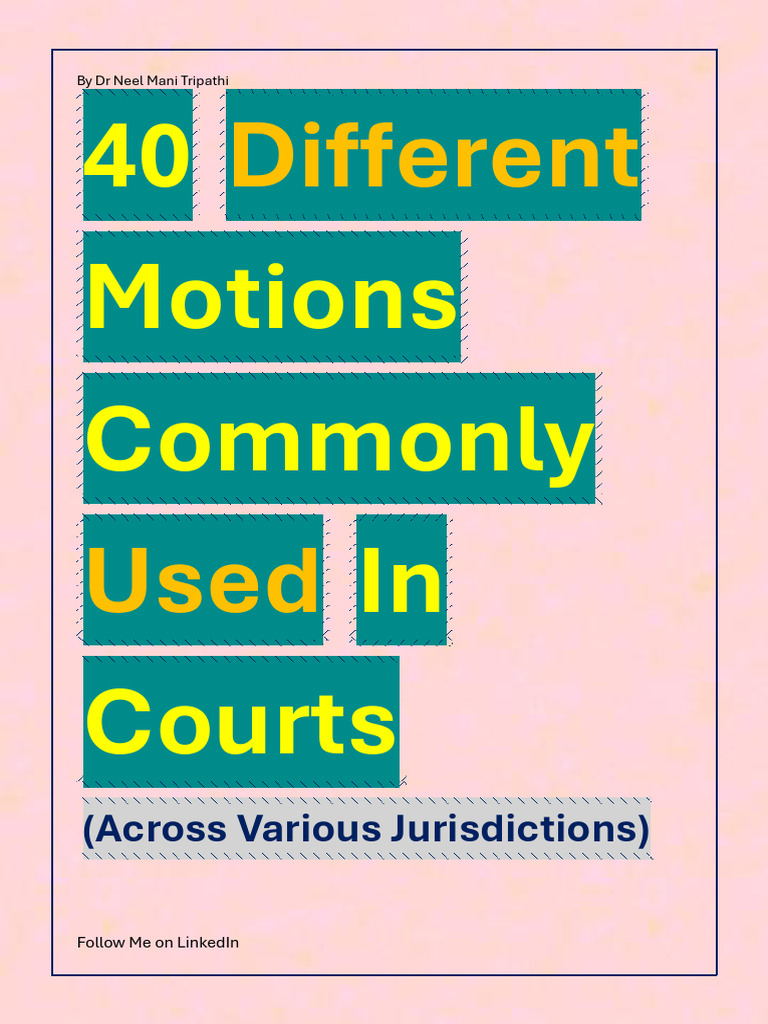 40 Common Court Motions Explained | PDF | Default Judgment | Lawsuit