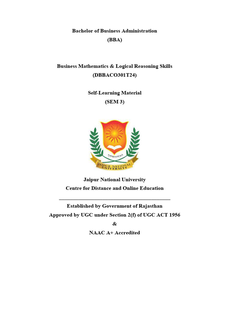 Business Mathematics & Logical Reasoning | PDF | Interest | Numbers