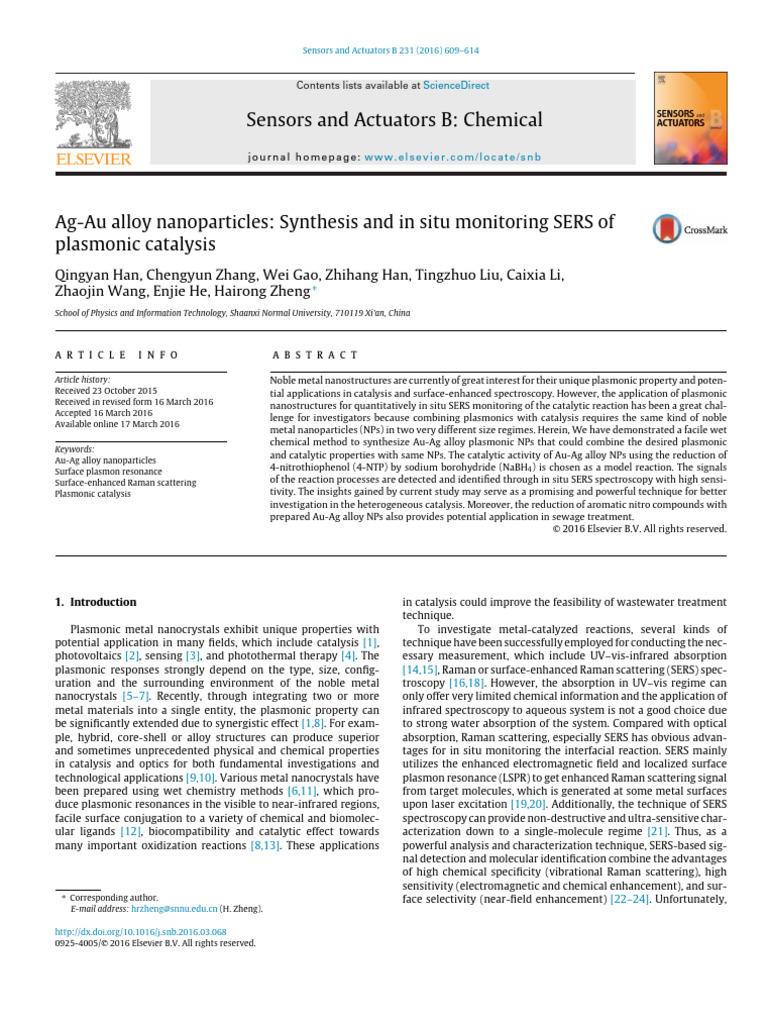 Synthesis of Ag-Au Alloy Nanoparticles | PDF | Surface Plasmon ...