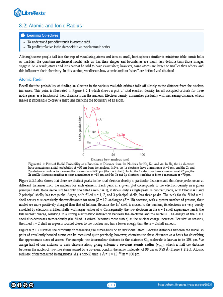 Trends in Atomic and Ionic Radii | PDF | Periodic Table | Atomic Orbital