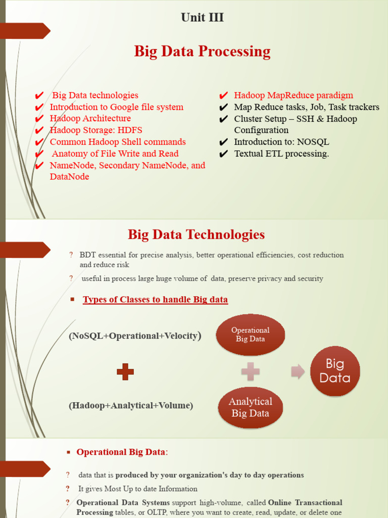 Big Data Processing: Hadoop & NoSQL Overview | PDF | Apache Hadoop | No Sql