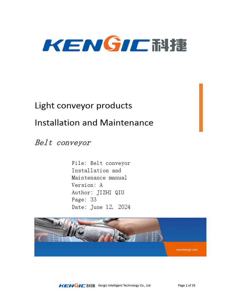 Belt Conveyor Maintenance Manual | PDF | Belt (Mechanical) | Screw
