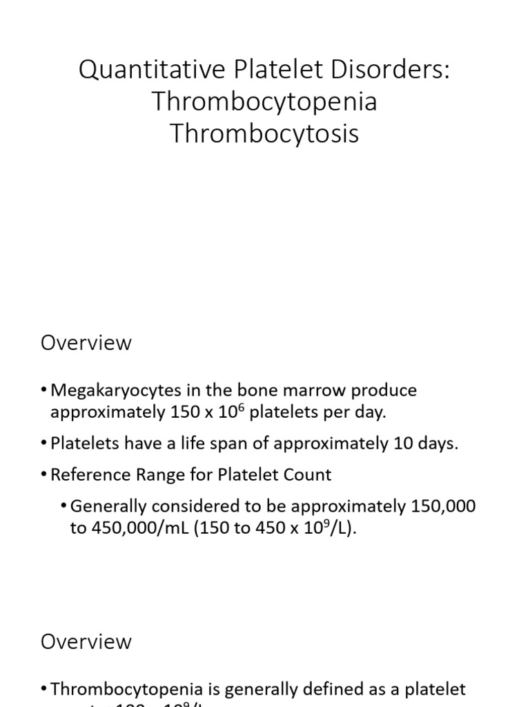 Quantative Platelet Disorders | PDF | Vertebrates | Anatomy
