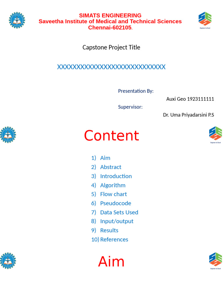 Capstone Project Presentation Overview | PDF