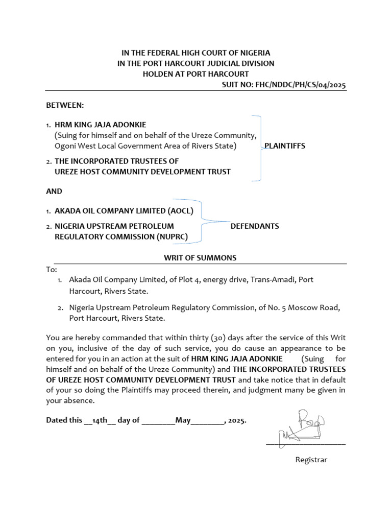 Niger Delta University, FINAL WRITTEN ADDRESS NDDC MOOT AND MOCK ...