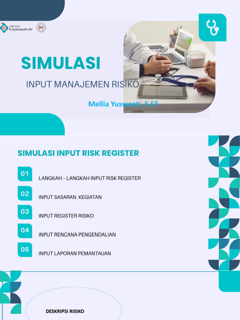 Simulasi Input Risk Register Klinis | PDF