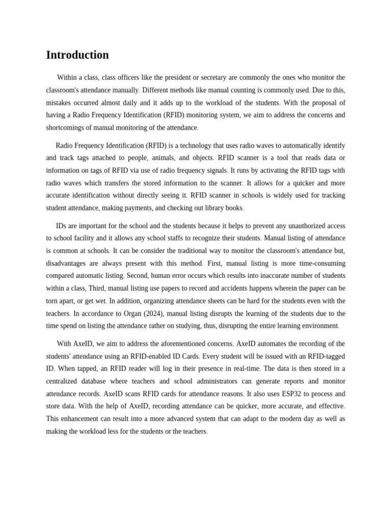 RFID Attendance Monitoring System | PDF | System | Radio Frequency ...