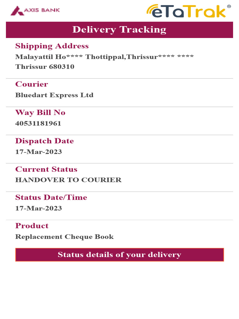 Delivery Tracking | PDF