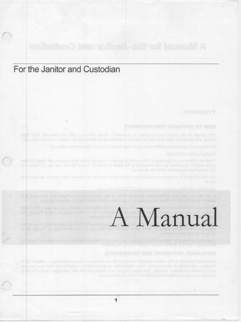 Janitor Manual | PDF