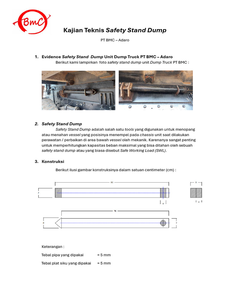 Analisis Safety Stand Dump Truck | PDF