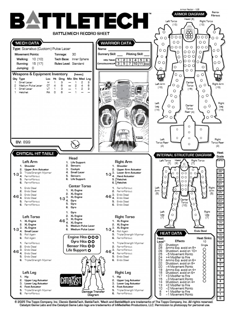Scarabus BattleMech Overview | PDF | Battle Tech