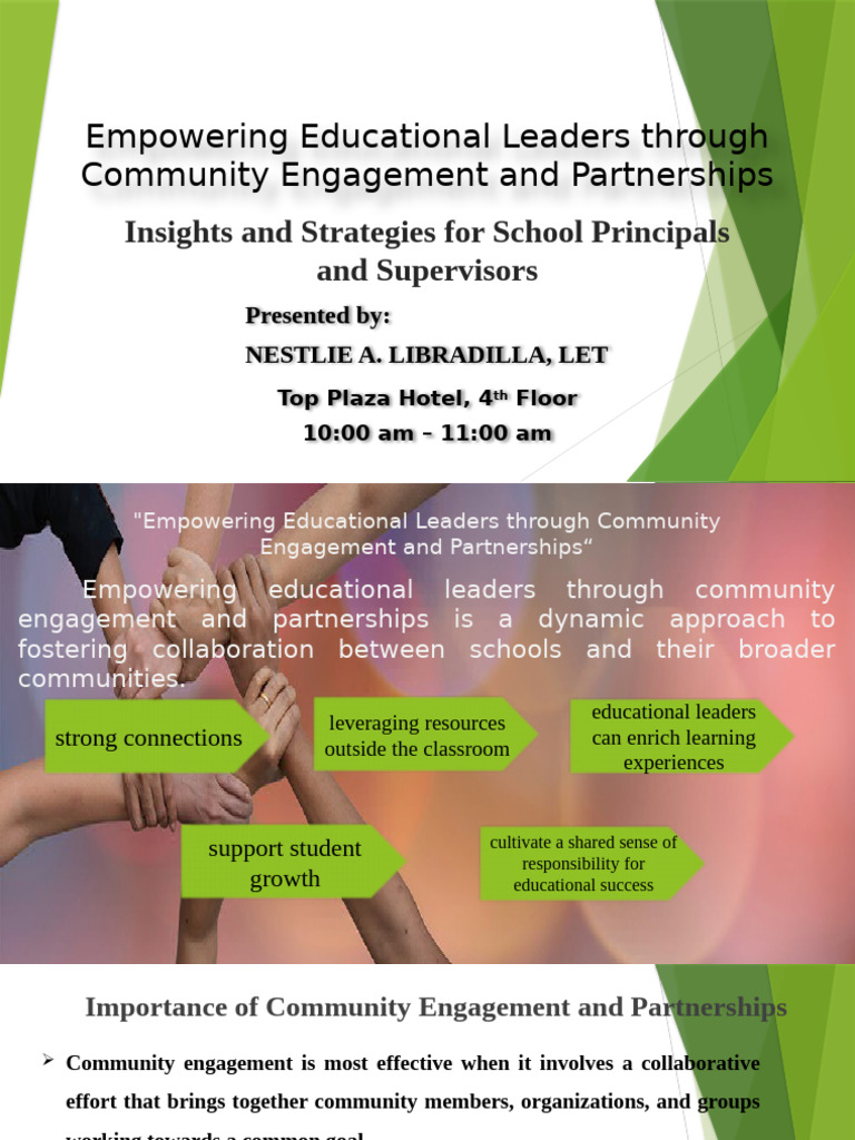 Community Engagement for Educational Leaders | PDF | Curriculum ...