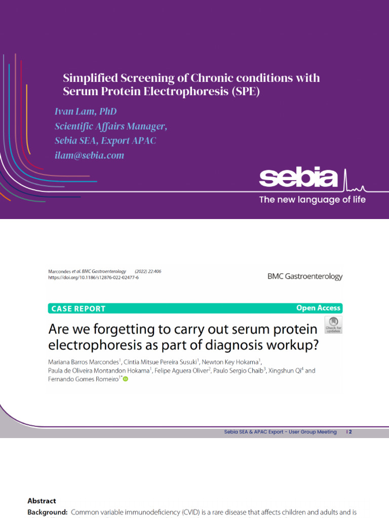 Simplified Screening of Chronic Conditions With Serum Protein | PDF ...