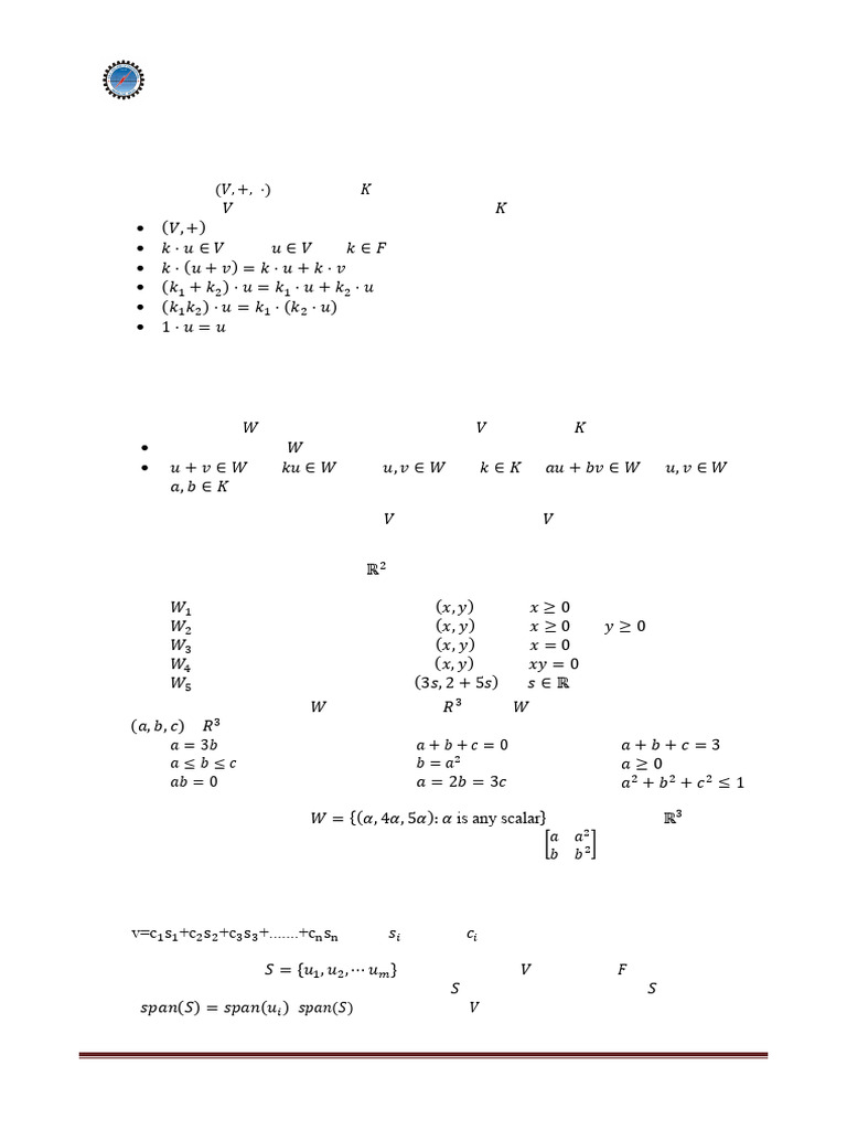 Linear Independence of Vector Sets | PDF | Linear Subspace | Linear Map