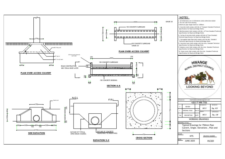 Hume Pipe Culvert Design Plan | PDF | Concrete | Building Engineering