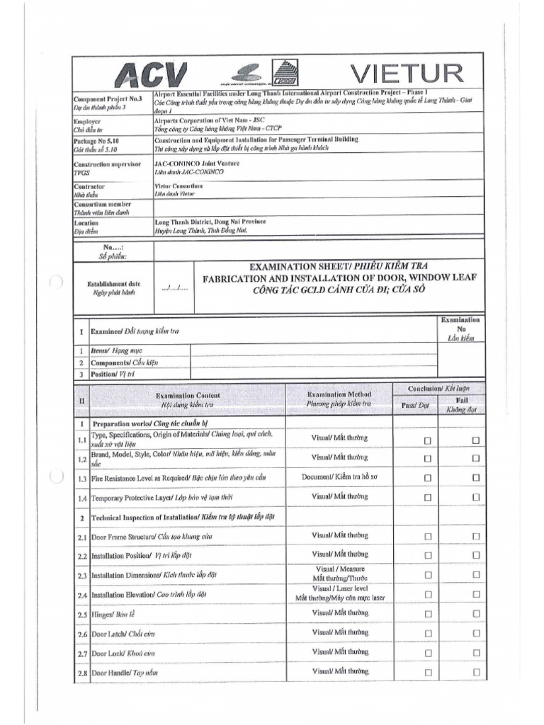 Checklist GCLD Cánh | PDF