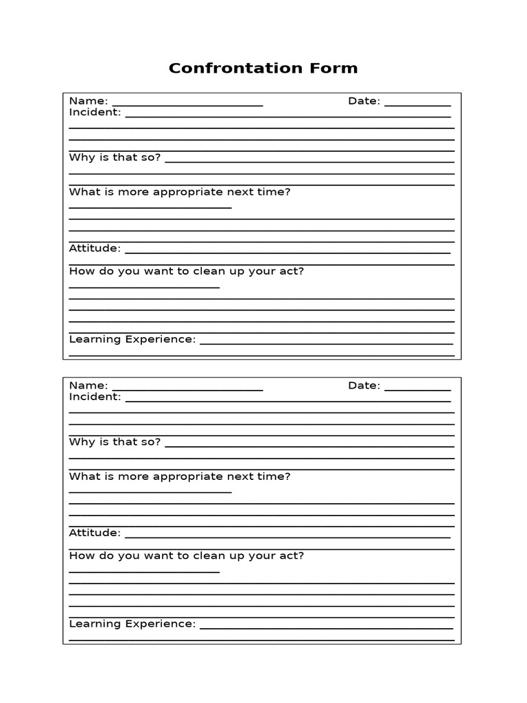 Confrontation Form | PDF