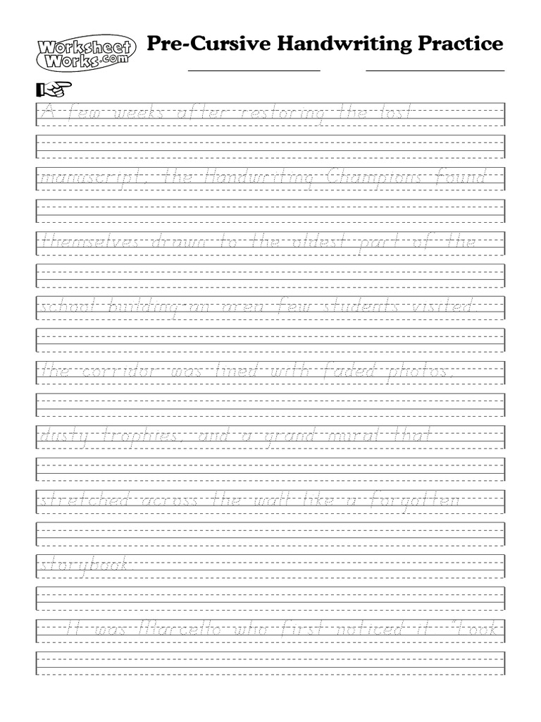 Pre-Cursive Handwriting Practice Worksheets | PDF