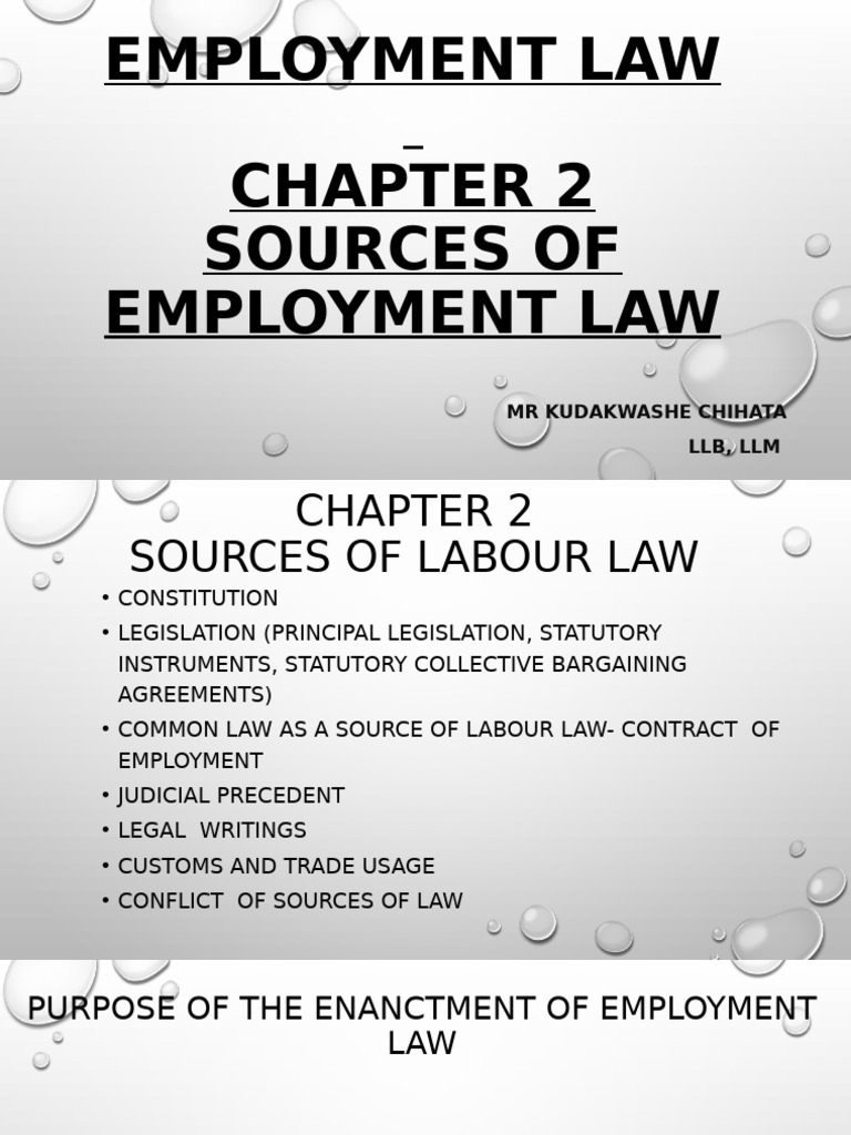 Sources of Employment Law Explained | PDF | Employment | Labour Law