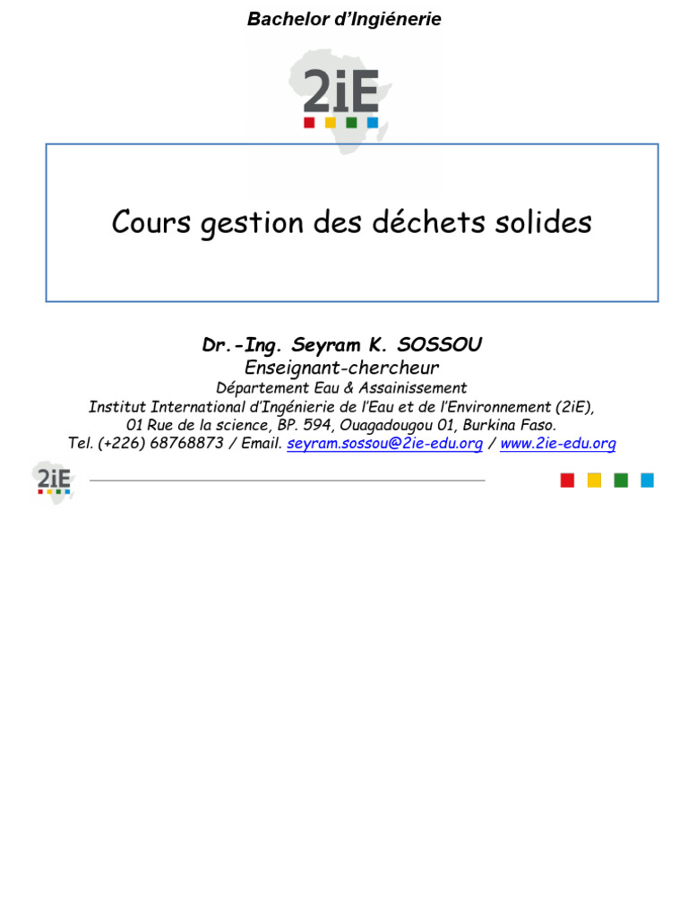 Cours sur la gestion des déchets solides | PDF | Déchets | Recyclage