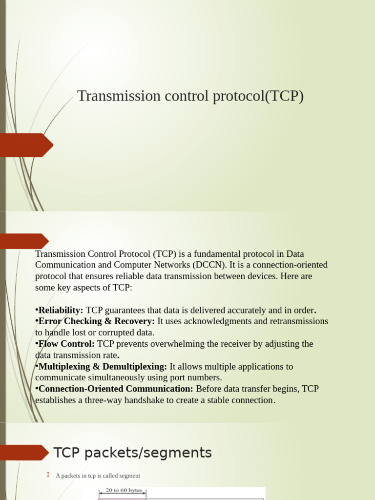 TCP Segment Format Overview | PDF | Transmission Control Protocol ...
