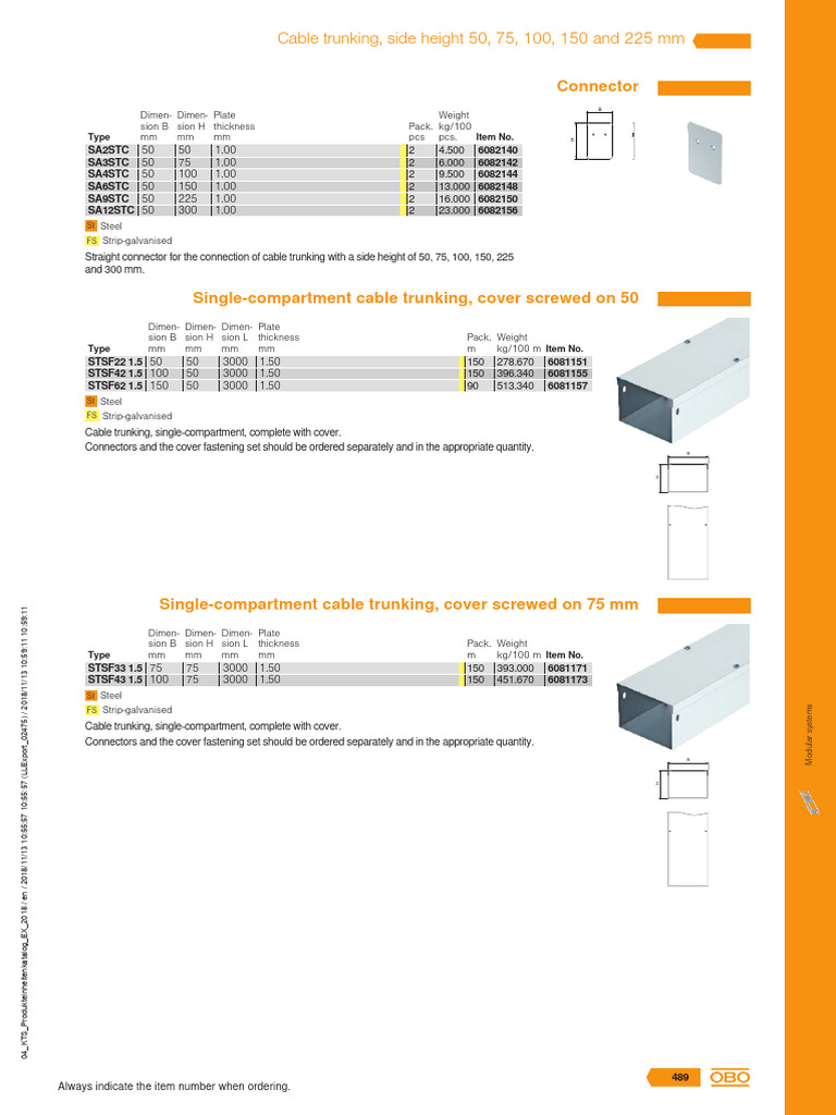 Cable Trunking Connectors Overview | PDF