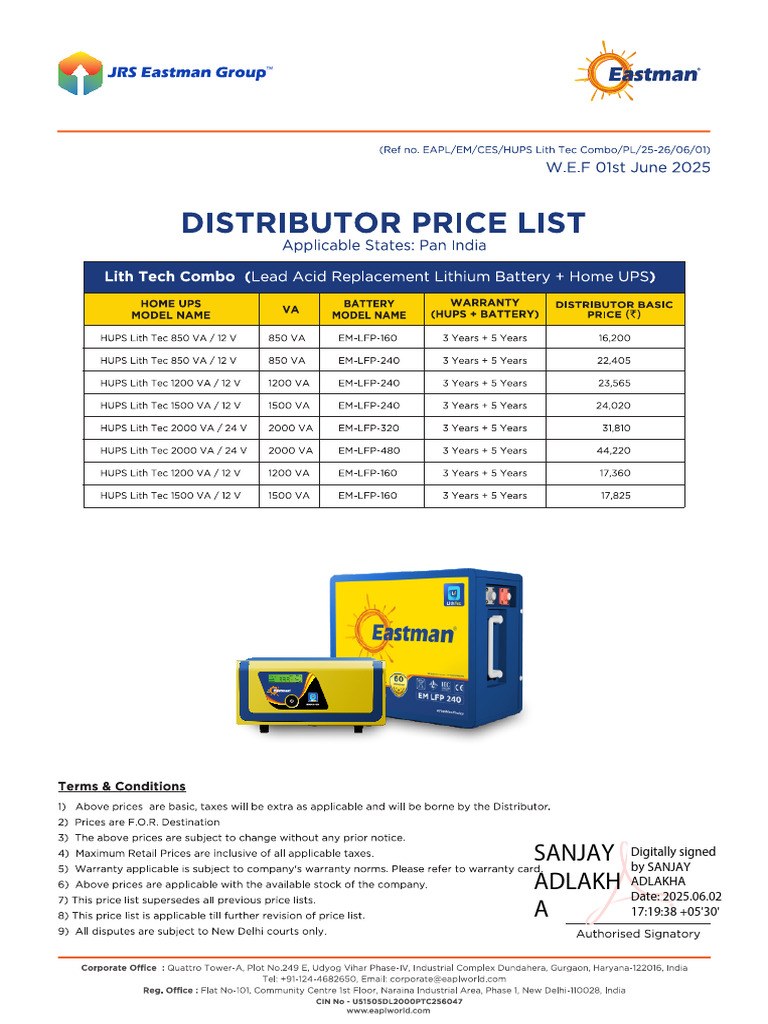 Eastman Lithtec Combo - Price - June 25 | PDF